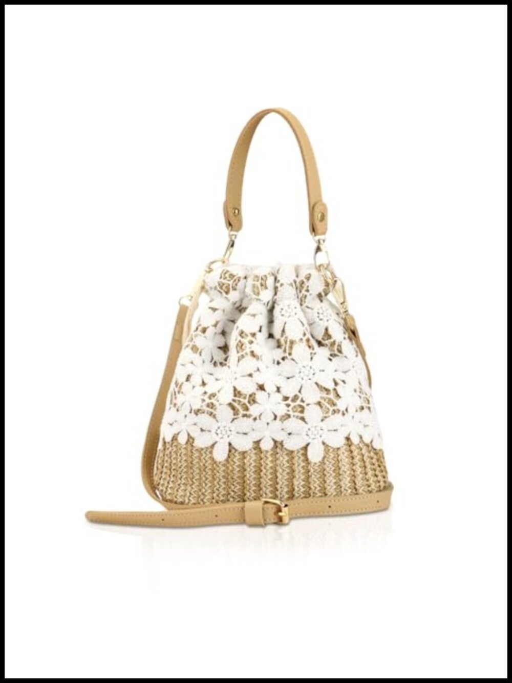 Handmade Bamboo Woven Half Moon Shoulder Crossbody Bag Straw Beach Purse